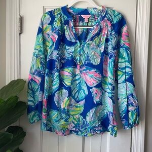 Lilly Pulitzer Elsa Silk Top Casa Del Sol- XS